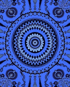 Deep Blue Intricate Mandala Floral Rug