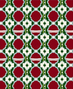 Crimson Green Starburst Geometric Medallion Rug