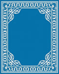 Deep Blue Ornate Floral Border Rug