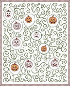 Whimsical Halloween Pumpkin Swirls Rug
