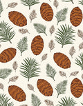 Brown Pinecone Green Leaf Repeating Rug