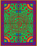Vibrant Red Swirl Floral Garden Rug