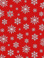 White Snowflakes Red Holiday Rug
