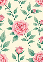Pink Rose Blossom Watercolor Garden Rug
