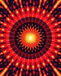Fiery Sunburst Mandala Radiance Rug