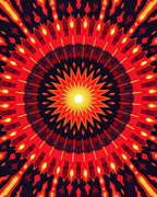 Fiery Sunburst Mandala Radiance Rug