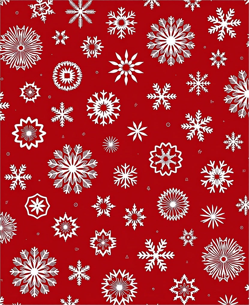 Red Festive Snowflake Assortment Rug