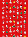Red Merry Christmas Festive Characters Rug