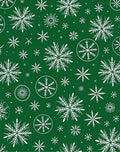 Emerald White Snowflake Scatter Rug