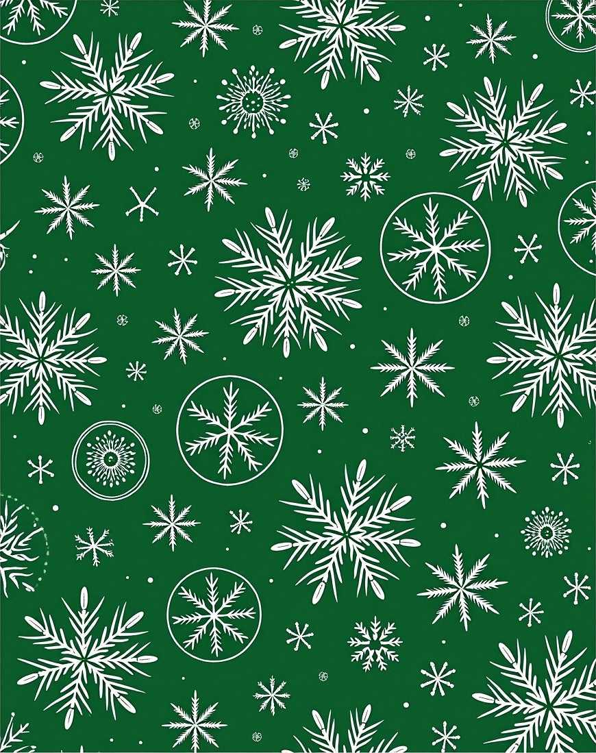 Emerald White Snowflake Scatter Rug