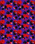 Energetic Crimson Fiery Abstract Figures Rug