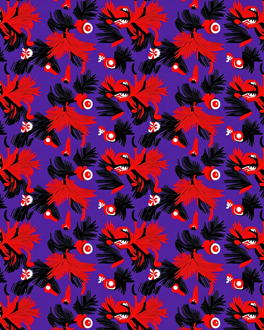 Energetic Crimson Fiery Abstract Figures Rug