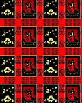 Bold Red Black Geometric Figure Rug