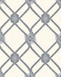 Gray Lattice Diamond Medallion Rug