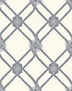 Gray Lattice Diamond Medallion Rug