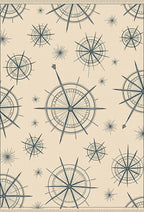 Nautical Compass Rose Cream Rug