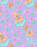 Lavish Lavender Floral Swirl Rug