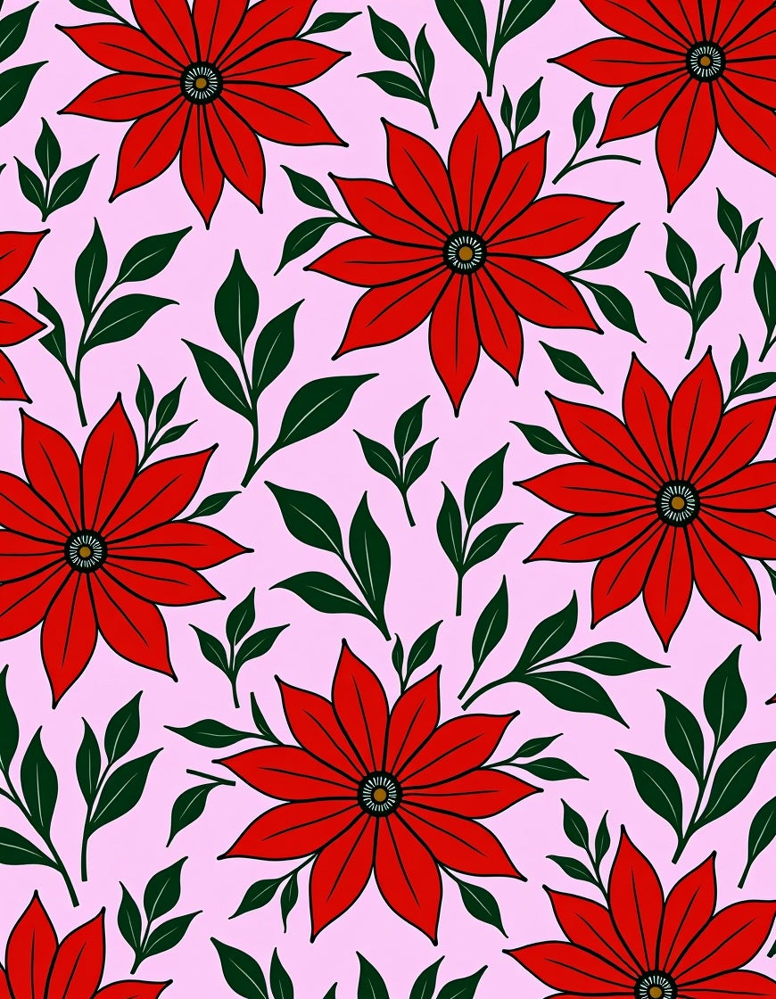 Crimson Blossom Spring Garden Rug