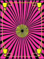 Radiant Pink Yellow Trophy Border Rug
