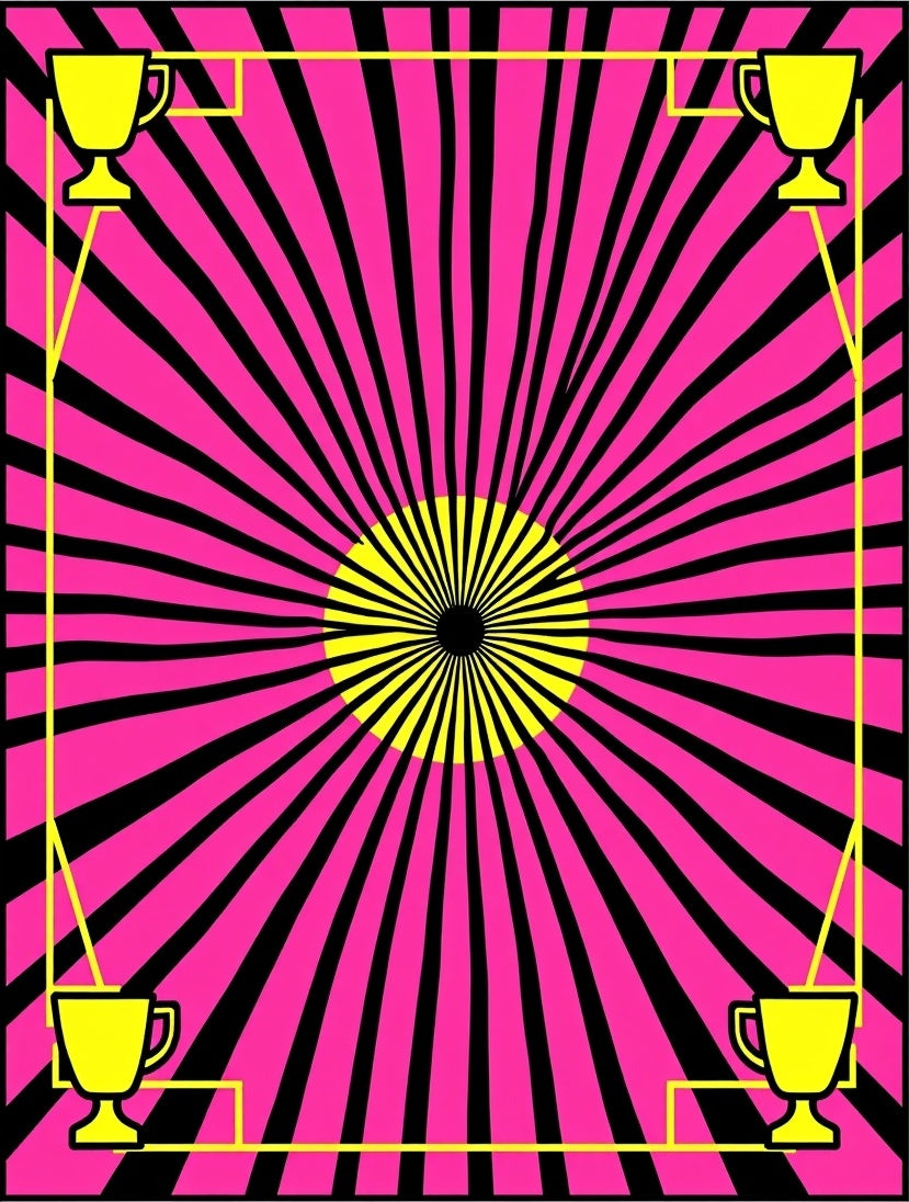 Radiant Pink Yellow Trophy Border Rug