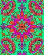 Vibrant Vivid Pink Floral Medallion Rug