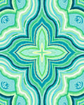 Oceanic Swirls Floral Medallion Rug