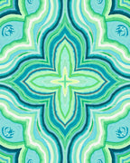Oceanic Swirls Floral Medallion Rug