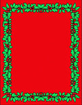 Festive Red Holly Berry Border Rug