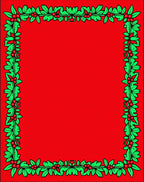 Festive Red Holly Berry Border Rug