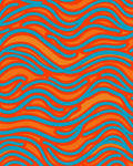 Vibrant Orange Teal Wave Swirl Rug