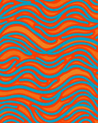 Vibrant Orange Teal Wave Swirl Rug