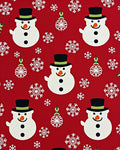 Merry Snowman Snowflake Red Cover Rug