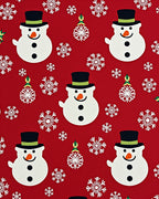 Merry Snowman Snowflake Red Cover Rug