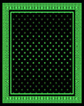Black Neon Green Repeating Clover Medallion Rug