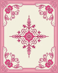 Pink Floral Corner Medallion Rug