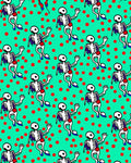 Whimsical Skeleton Polka Dot Garden Rug