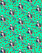Whimsical Skeleton Polka Dot Garden Rug