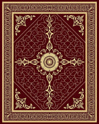 Crimson Gold Ornate Paisley Medallion Rug