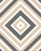 Geometric Diamond Gray Beige Rug
