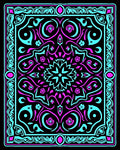 Retro Teal Pink Floral Mandala Rug