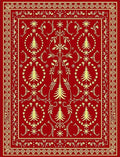 Crimson And Gold Tree Medallion Rug
