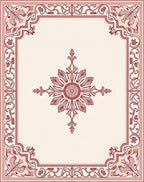 Crimson Floral Border Medallion Rug