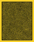 Bold Yellow Black Organic Maze Rug
