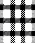 Black White Buffalo Plaid Squares Rug