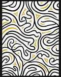 Black Gold Swirl Abstract Triangle Rug