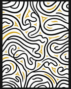 Black Gold Swirl Abstract Triangle Rug
