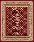 Garnet Interlocking Geometric Border Rug