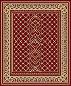 Garnet Interlocking Geometric Border Rug