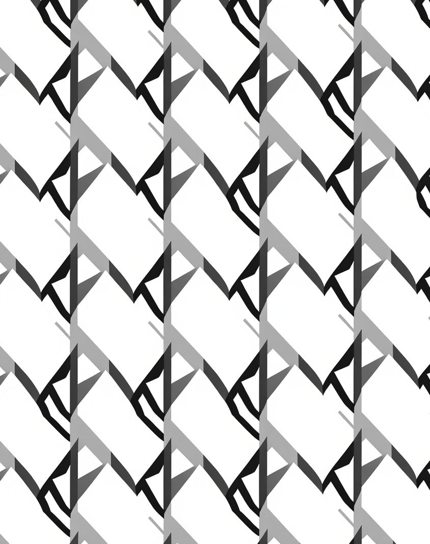 Black White Broken Chevron Rug