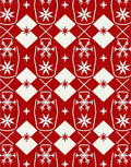 Radiant Red Snowflake Diamond Harmony Rug
